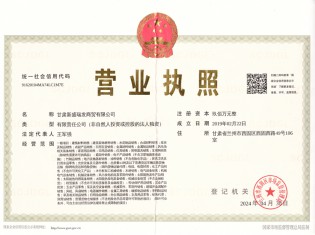 甘肅新盛瑞發商貿有限公司營業執照